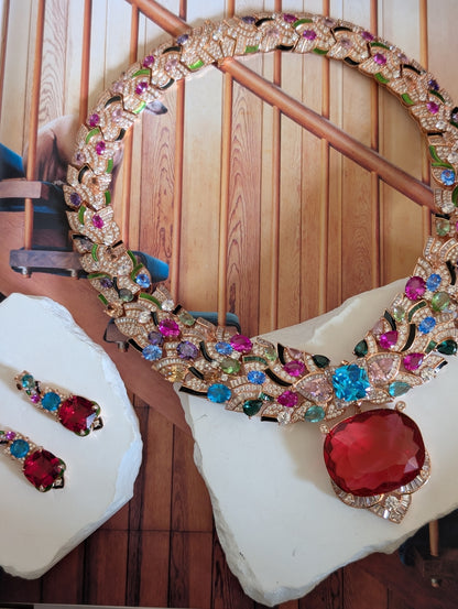 Radiance Multicolor Gemstone Necklace Set