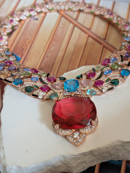 Radiance Multicolor Gemstone Necklace Set