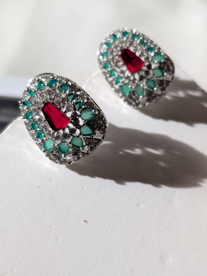 Imperial Elegance Ruby & Pearl Necklace Set