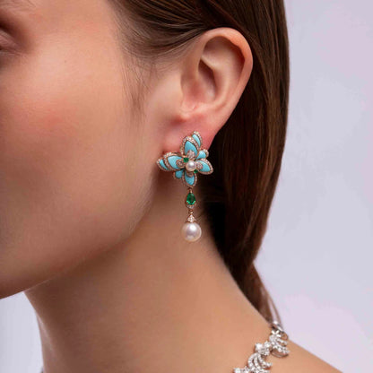 Azure Bloom Freshwater Pearl Necklace