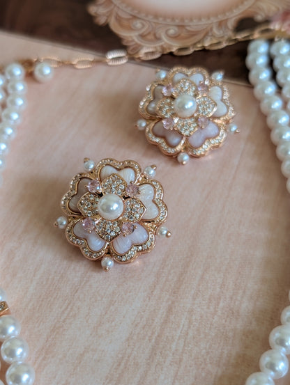 Freshwater Certified Pearl Floral Jewelry Set