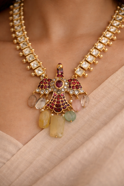 Royal Phoenix Polki Pendant Necklace