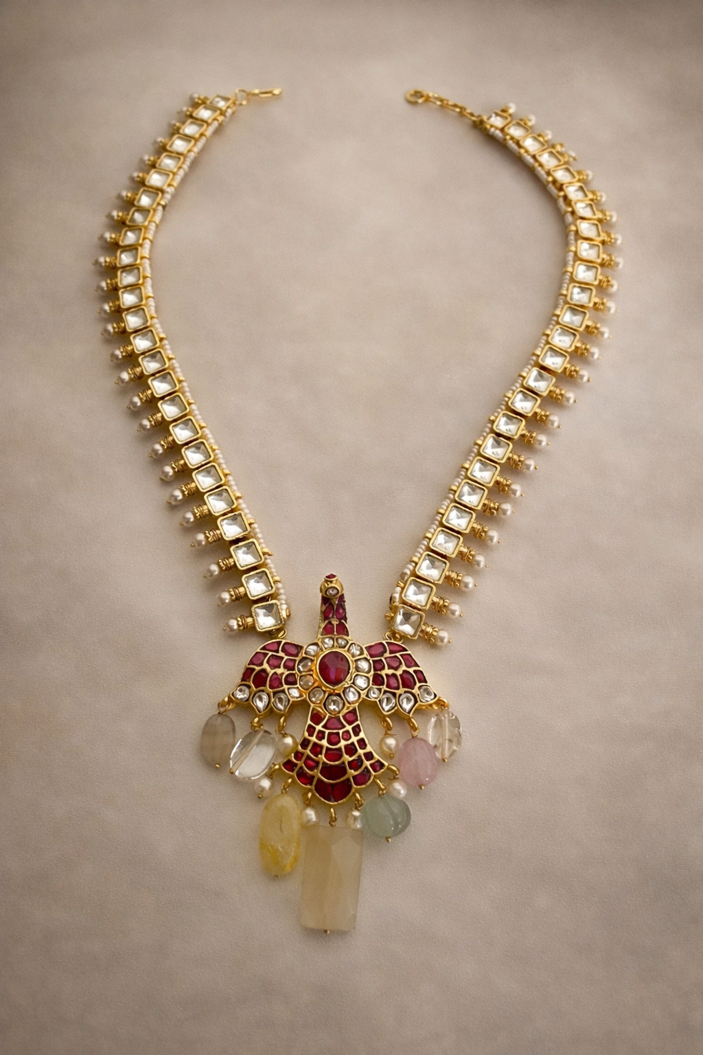 Royal Phoenix Polki Pendant Necklace