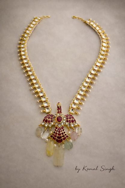 Royal Phoenix Polki Pendant Necklace