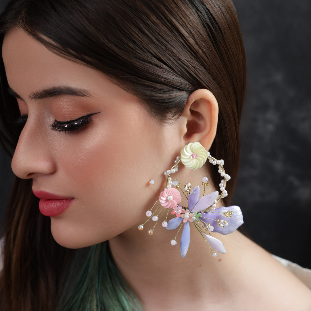 Zinderella Zinnias Pearl Earrings - Midas Touch Jewelry