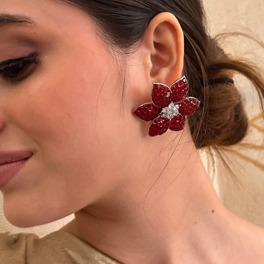 Scarlet Petal Luxe Earrings