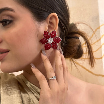 Scarlet Petal Luxe Earrings