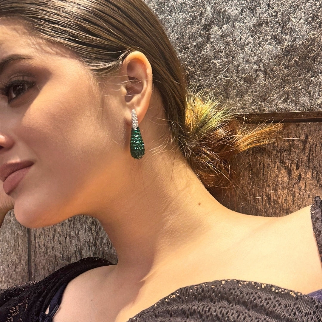 Quin Green Drop Earrings