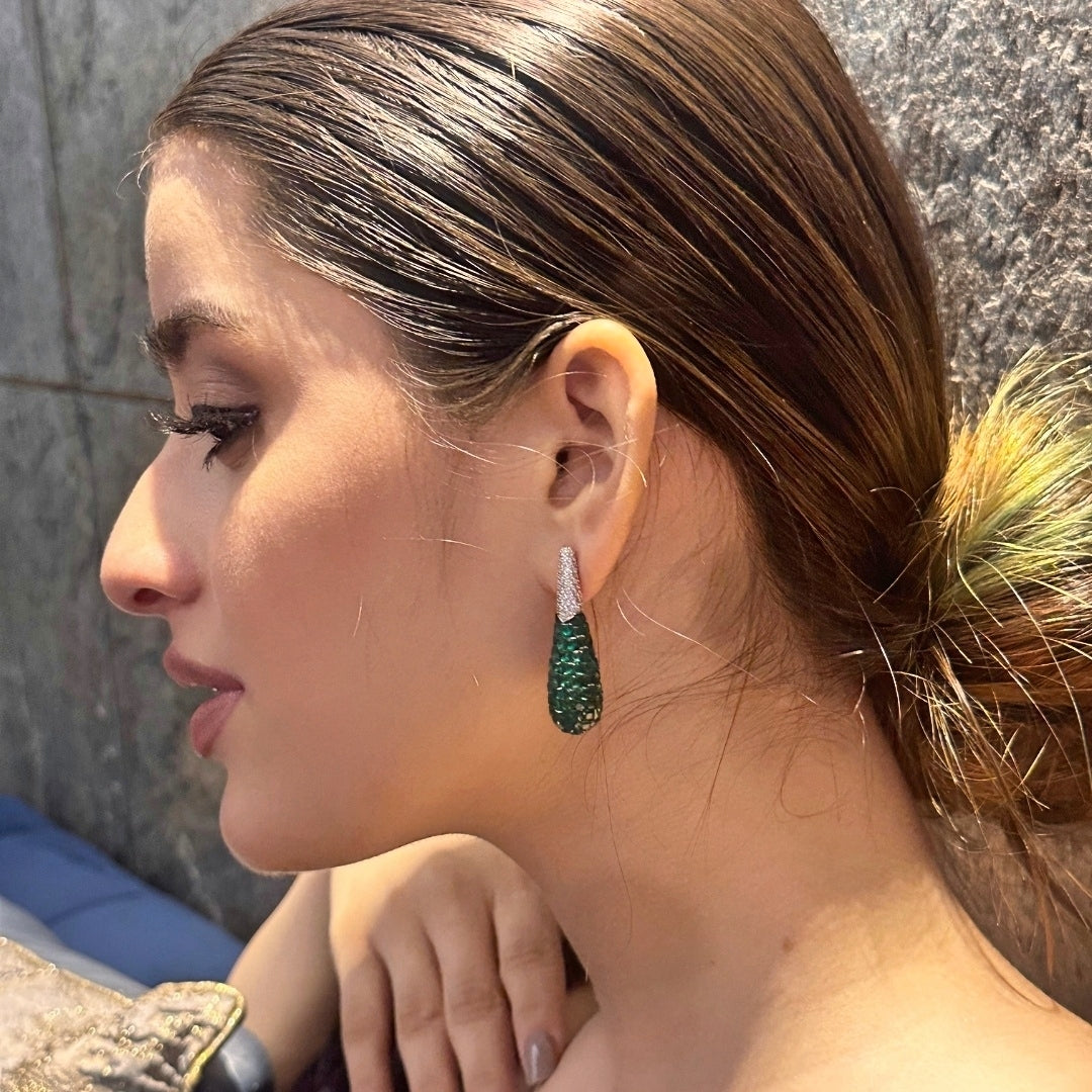 Quin Green Drop Earrings