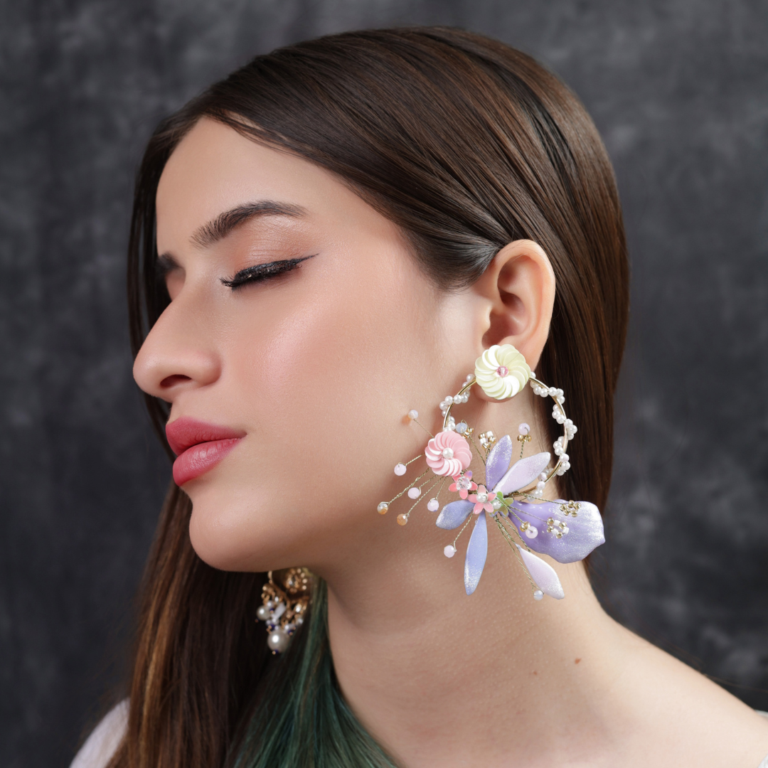 Zinderella Zinnias Pearl Earrings - Midas Touch Jewelry