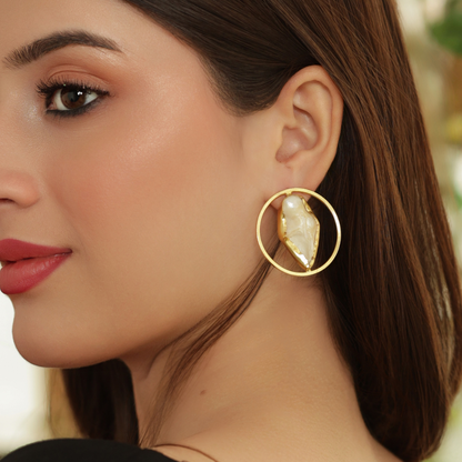 Cassidy Marble Golden Earrings - Midas Touch Jewelry