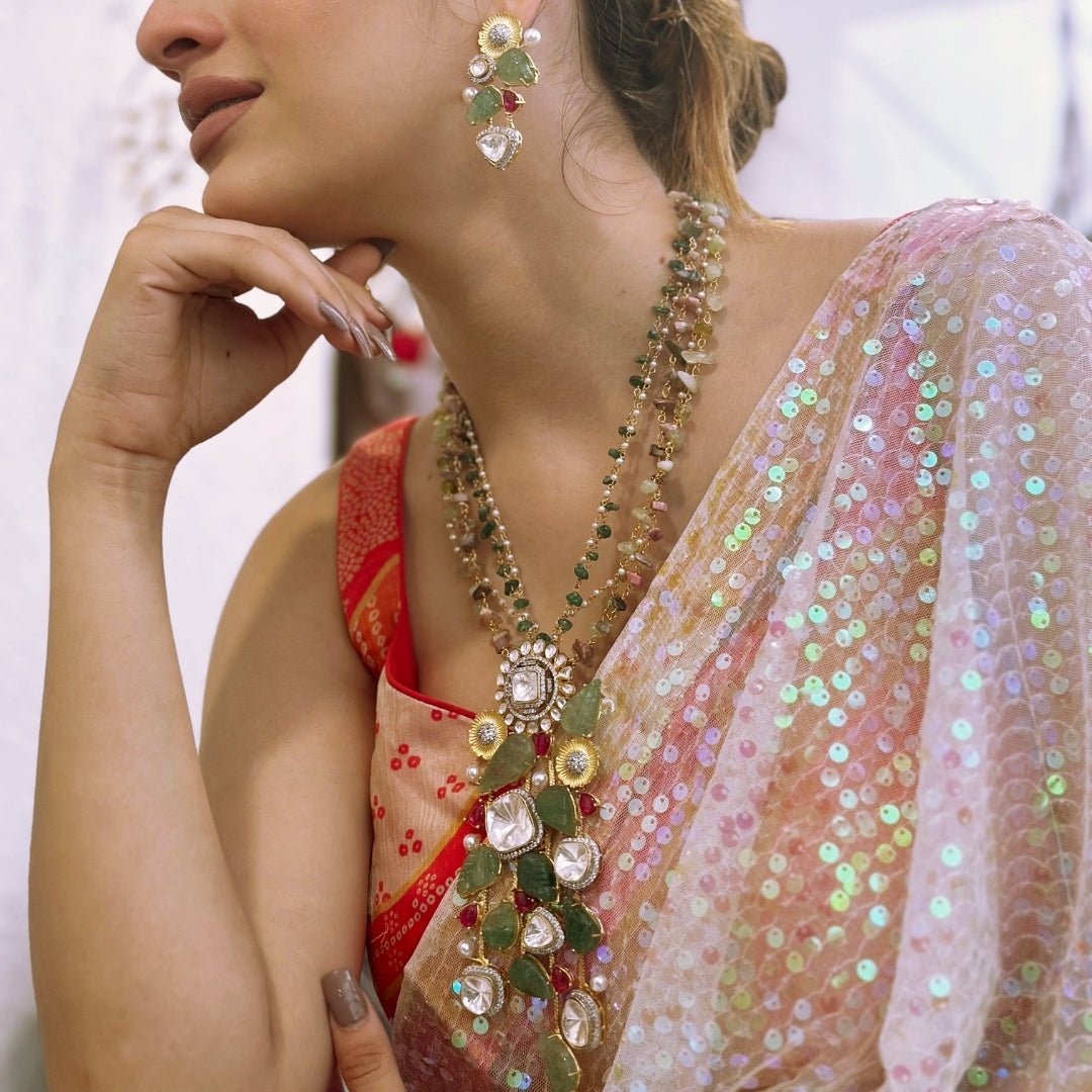 Mya Jade Pearlescent Kundan Necklace