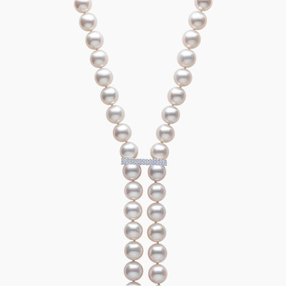 Classic Pearl Tassel Necklace & Earrings Set