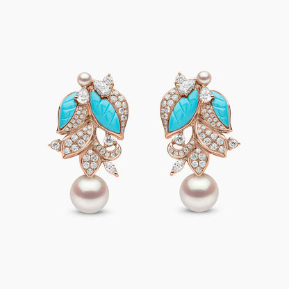 Turquoise & Pearl Set with Floral Accents