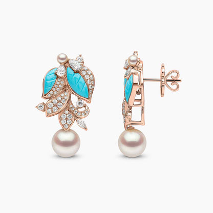 Turquoise & Pearl Set with Floral Accents