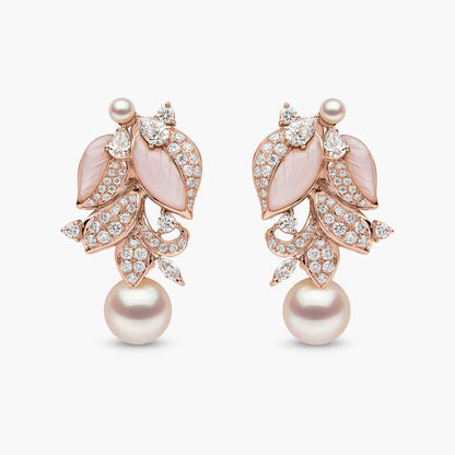 Rose Gold Floral Pearl Choker & Earrings Set