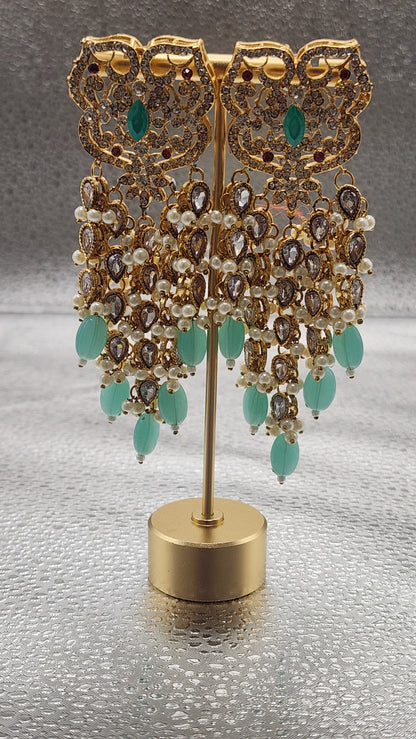 Rasha Turquoise Polki Victorian Necklace