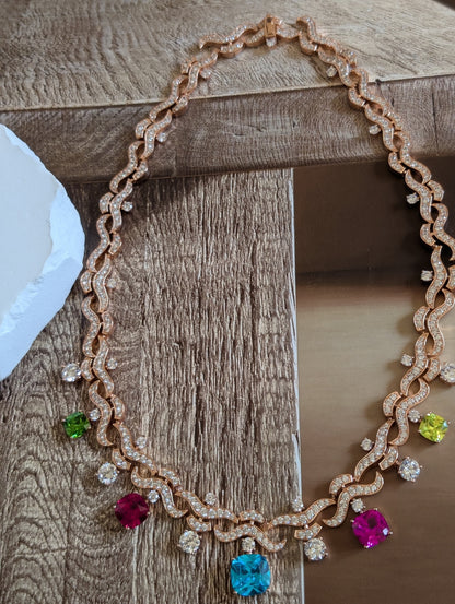 Celeste Multigem Diamond Necklace Set