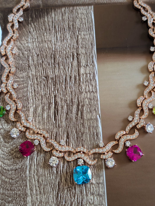 Celeste Multigem Diamond Necklace Set