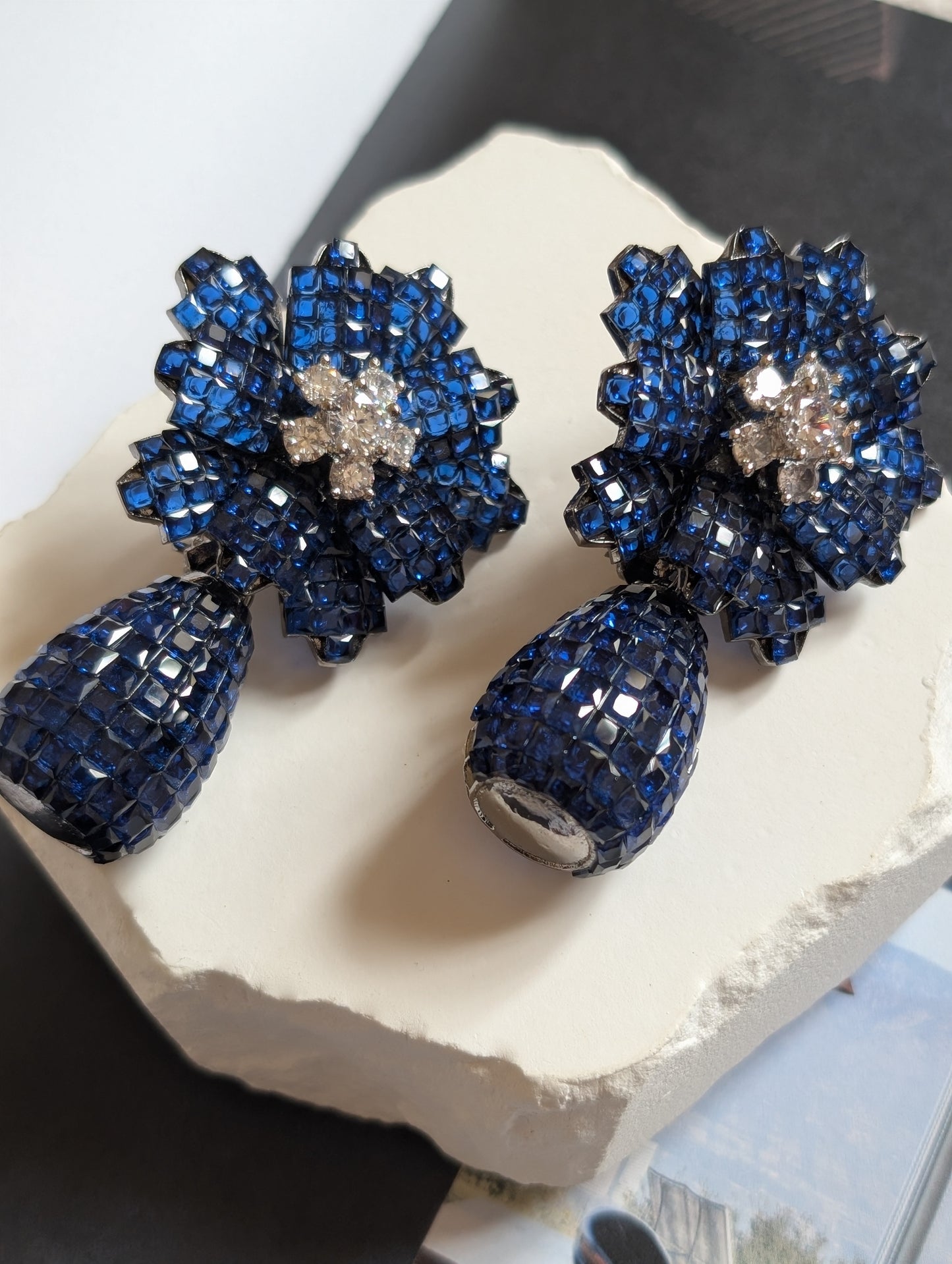 Zahira Garnet Bloom Earrings