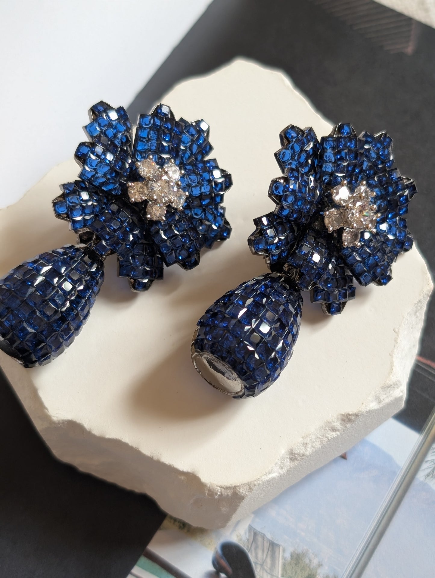 Zahira Garnet Bloom Earrings