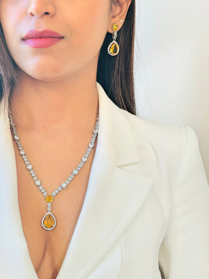 Sanya Citrine Drop Necklace Set