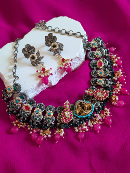 Rajsi Temple Heritage Necklace Set