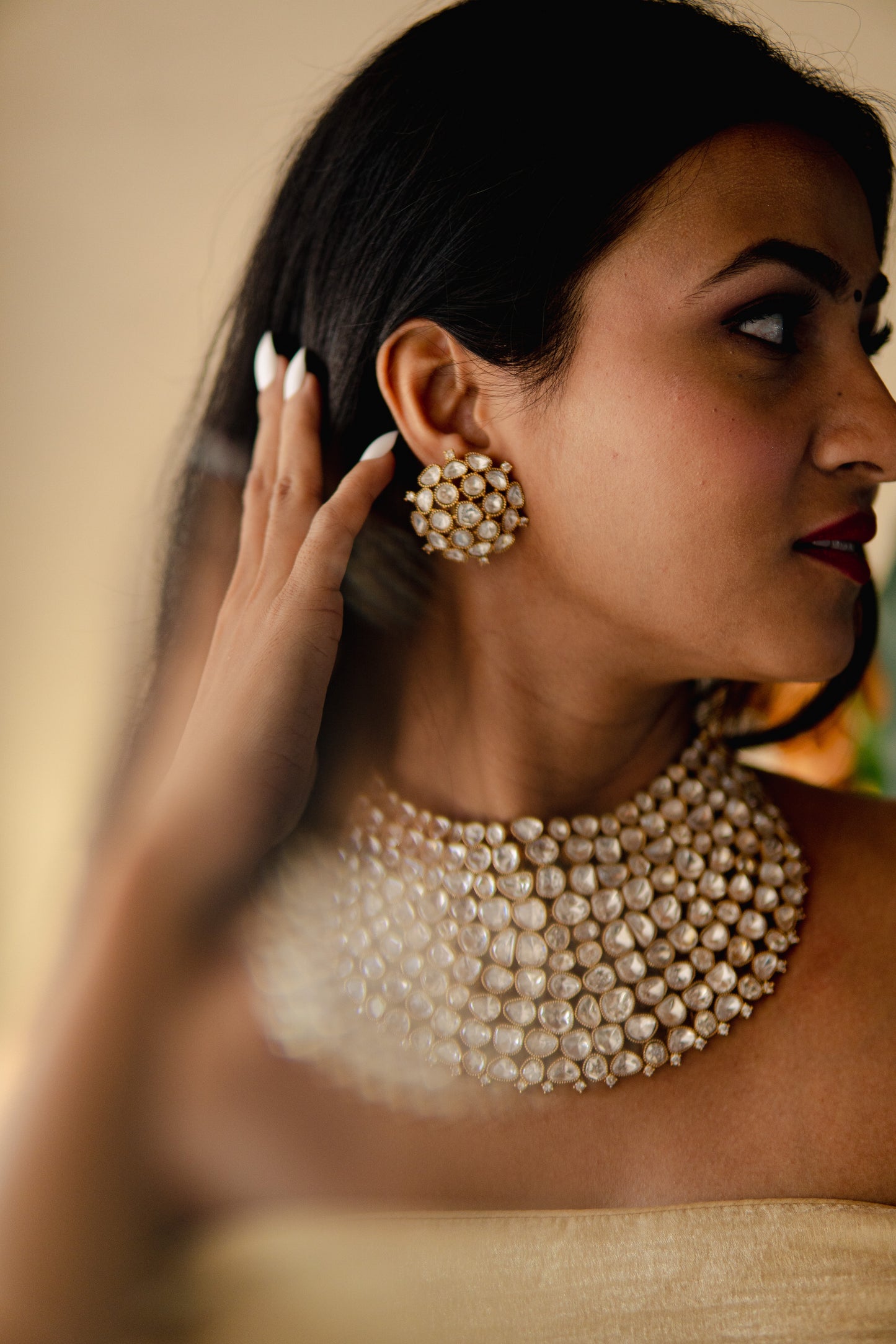 The Amara Polki Necklace Set