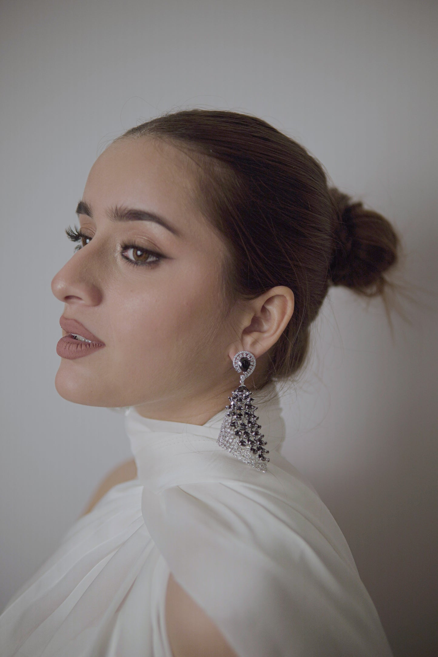 Eira Noir Cascade Earrings