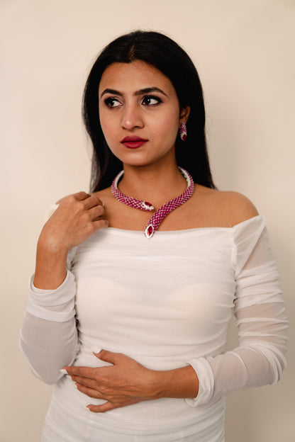 Reva Twin Ruby Collar Set