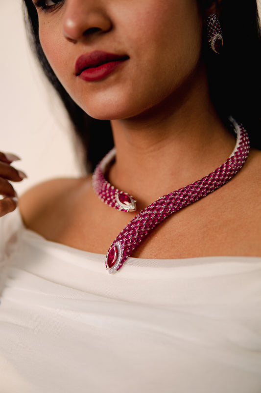Reva Twin Ruby Collar Set