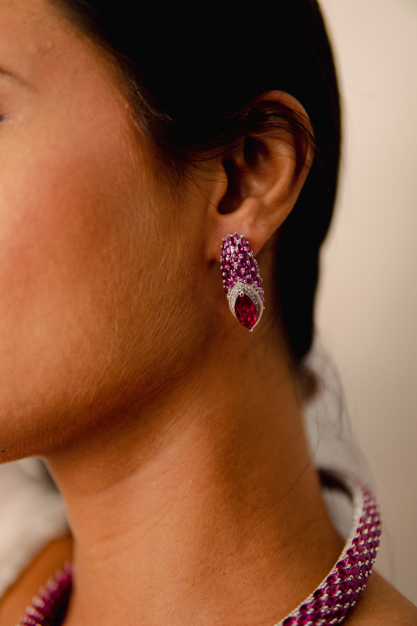 Reva Twin Ruby Collar Set