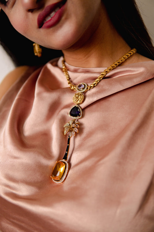 Simrah Medallion Cascade Necklace