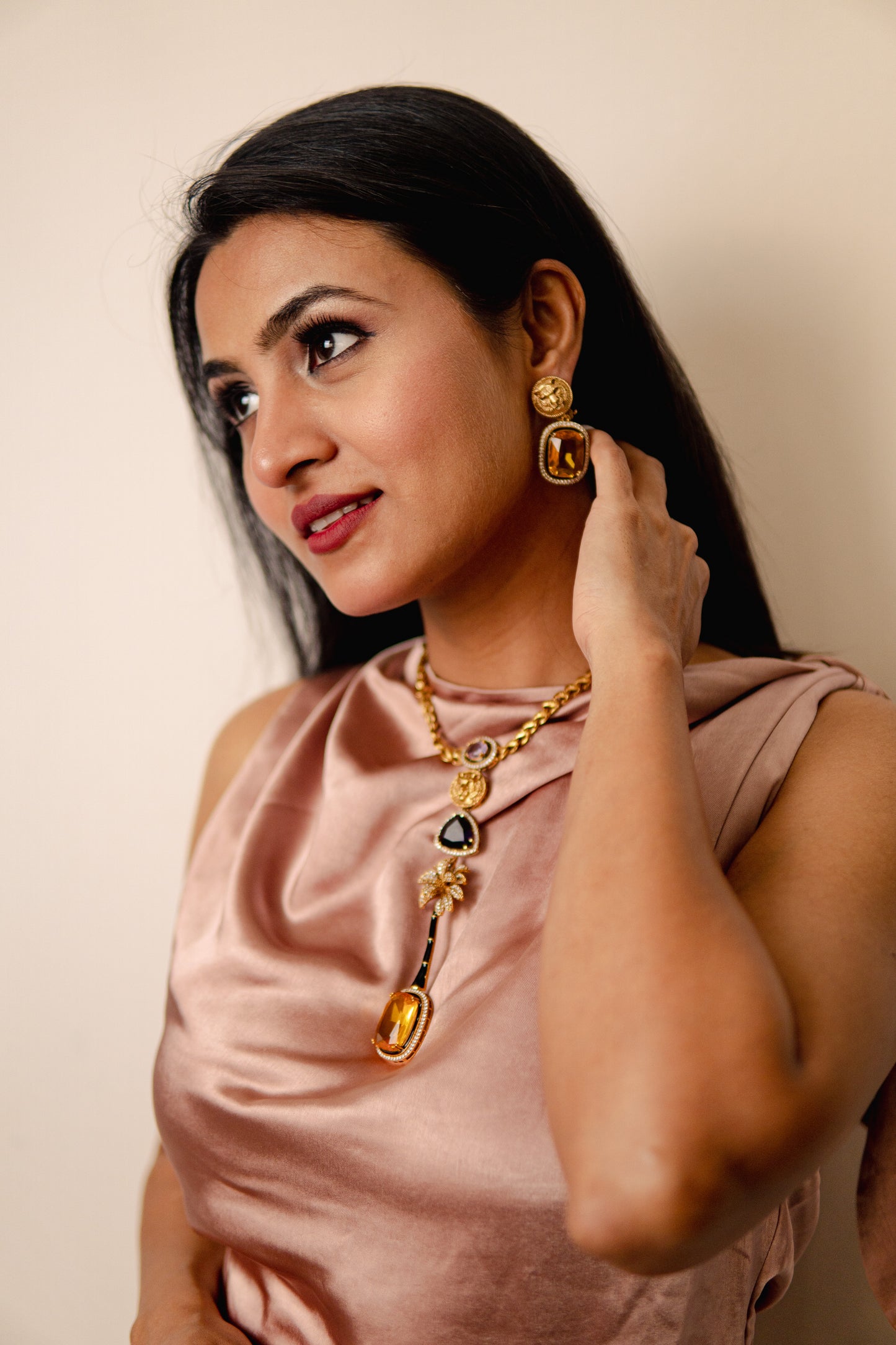 Simrah Medallion Cascade Necklace