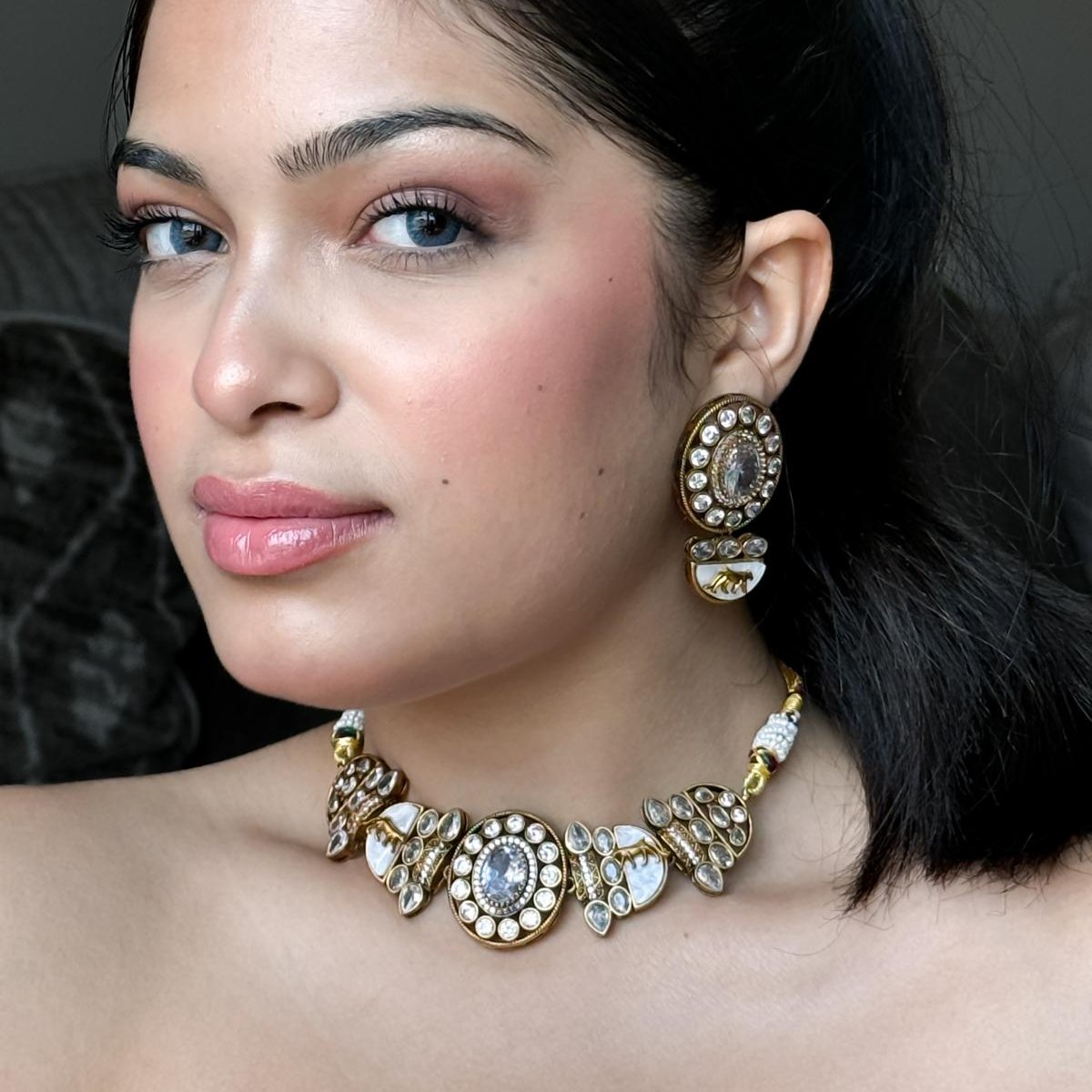 Designer Inspired - Pardus Kundan Necklace - Midas Touch Jewelry