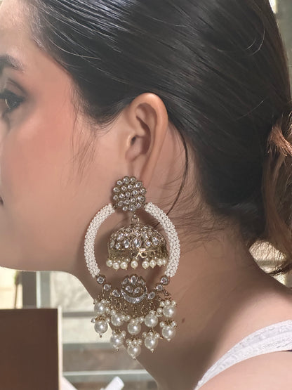 Sky Polki Jhumka Earrings