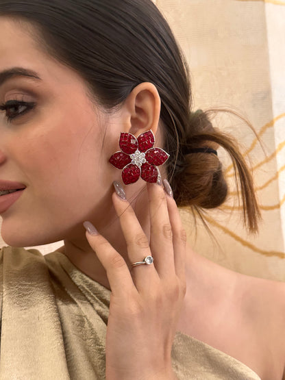 Scarlet Petal Luxe Earrings