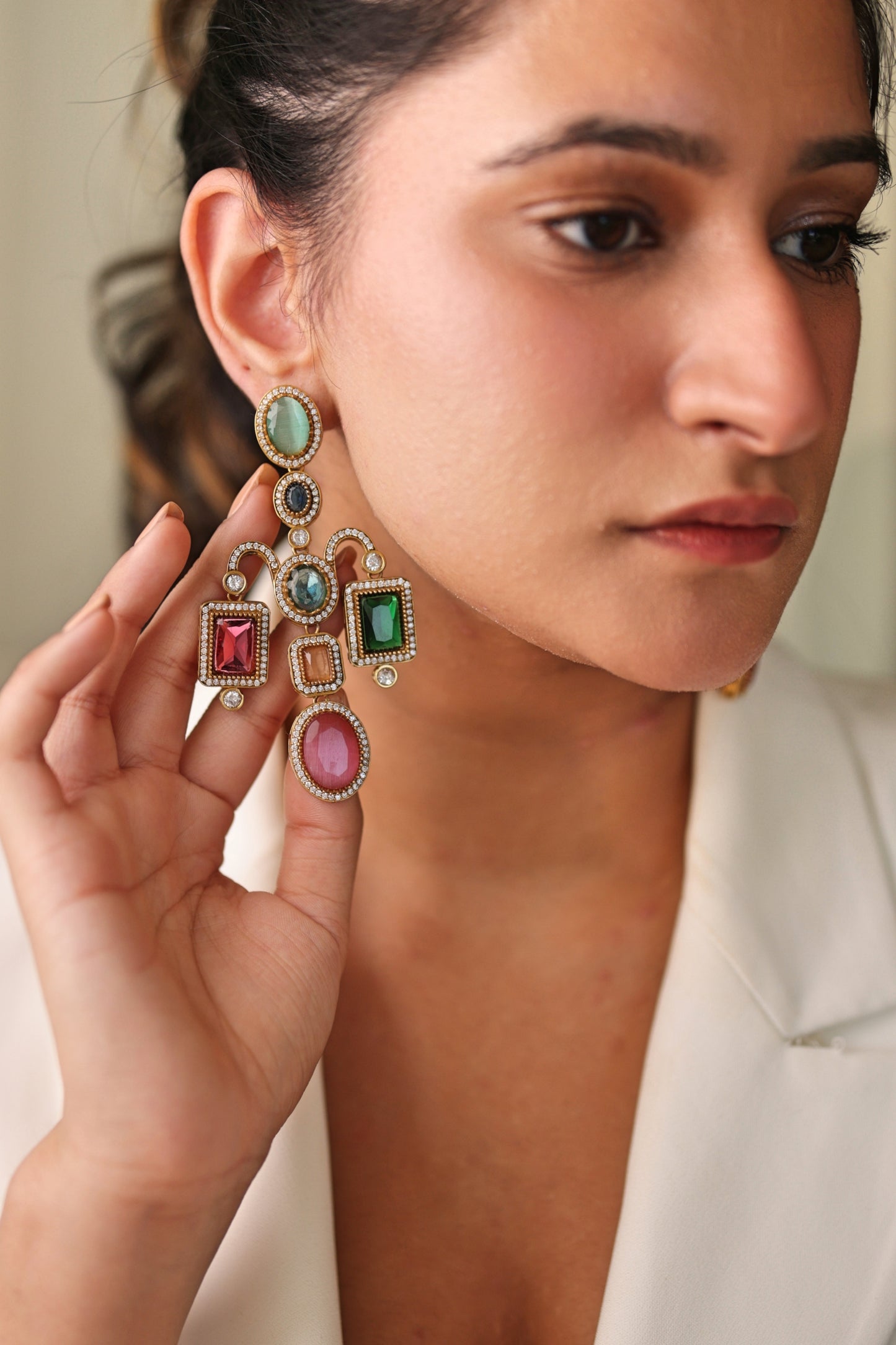 Ella Multi-Gem Dangler Earrings