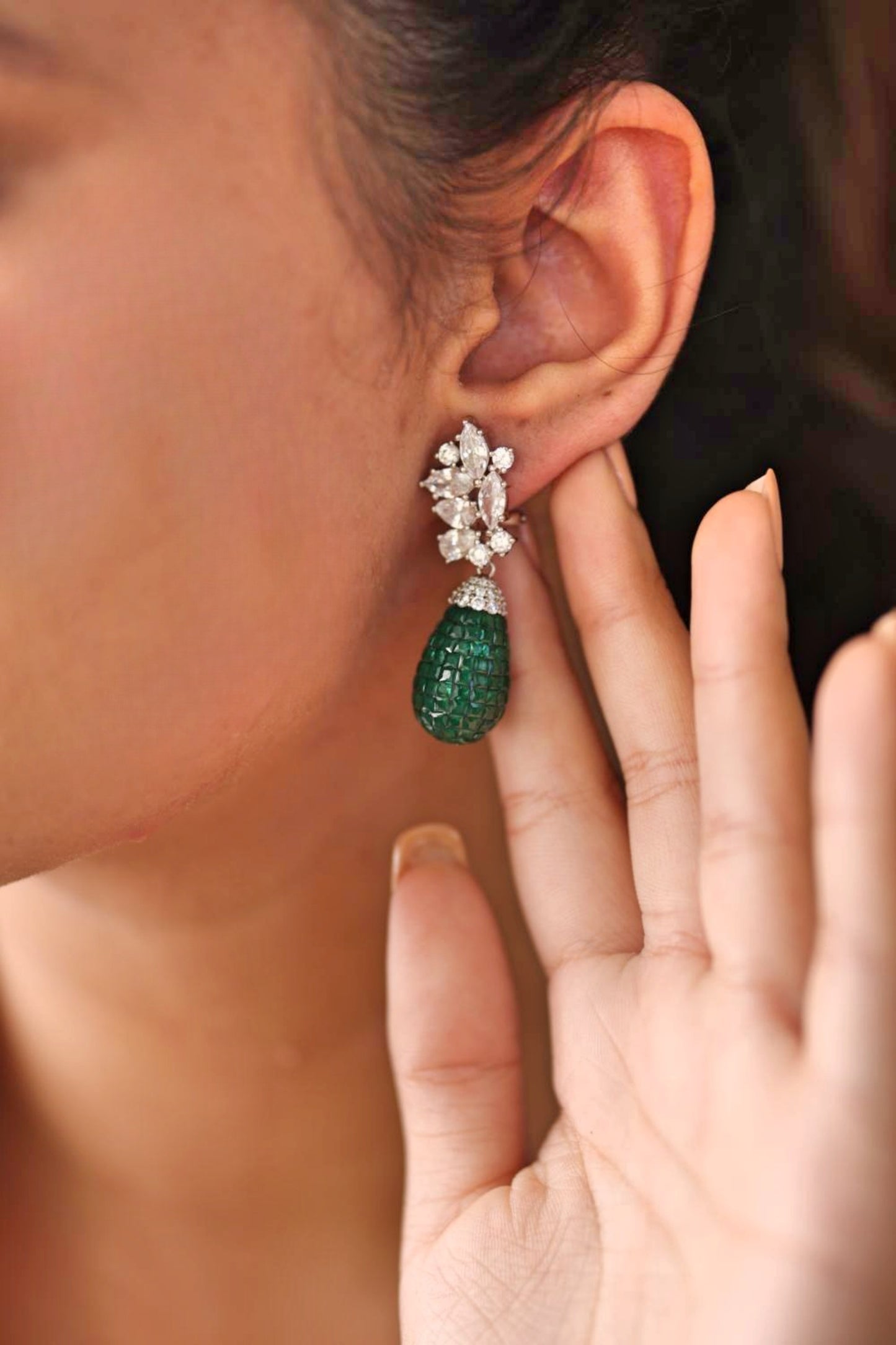 Kruti Green Earrings