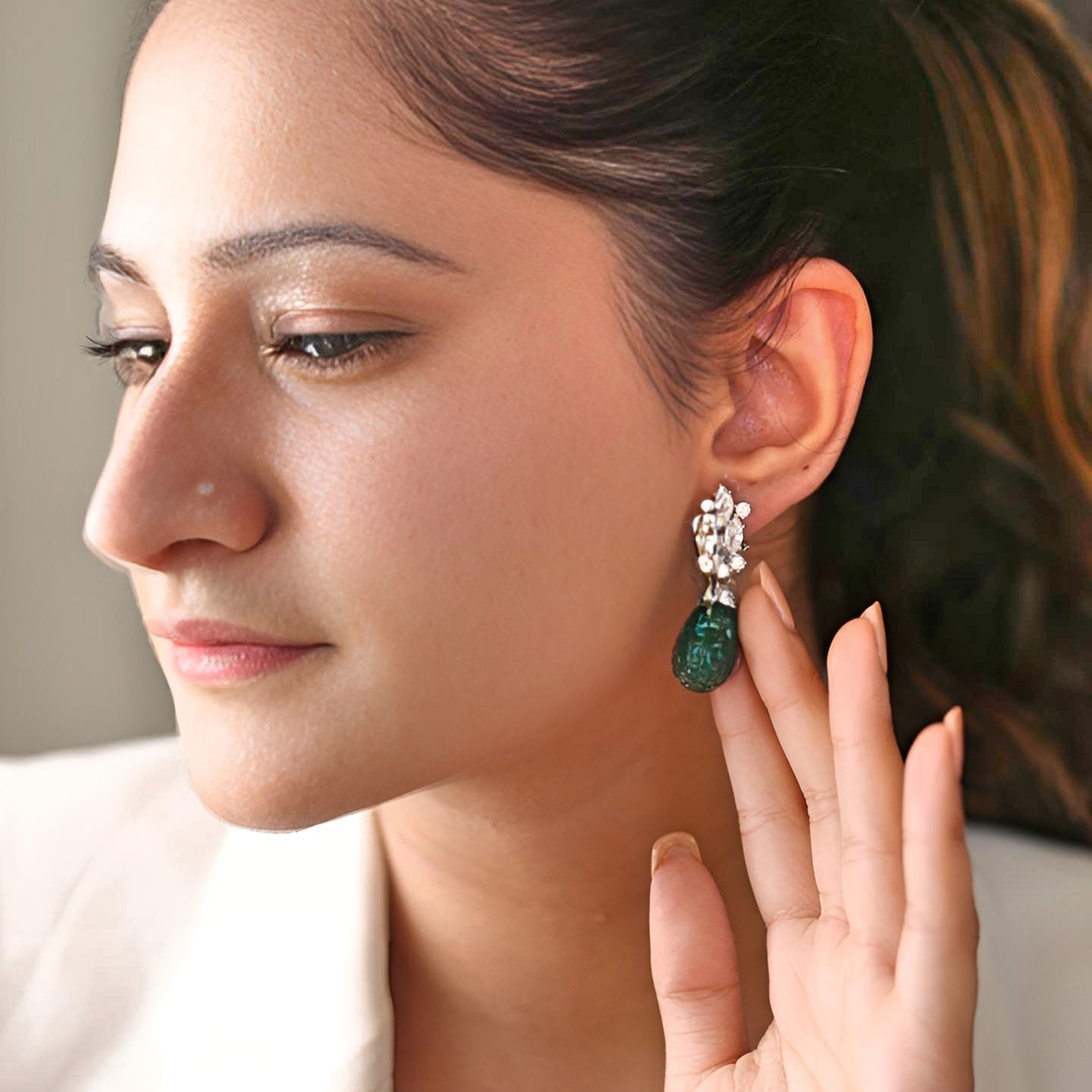 Kruti Green Earrings