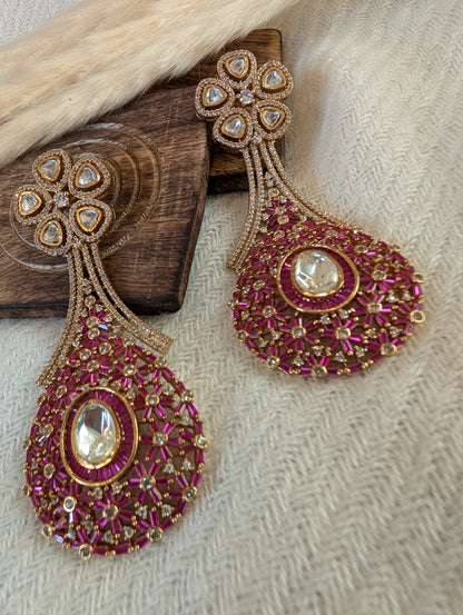 Amaya Ruby Chandelier Earrings