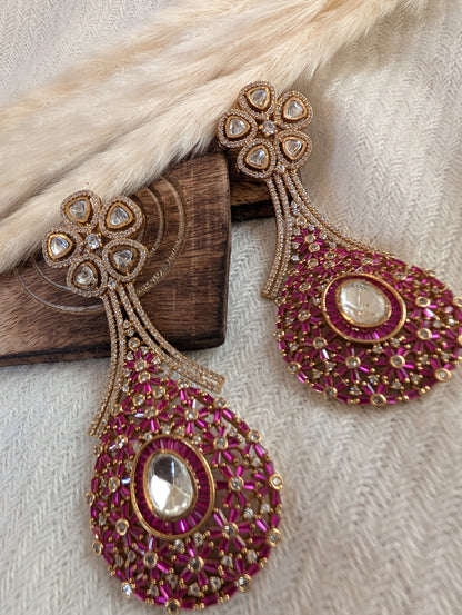 Amaya Ruby Chandelier Earrings