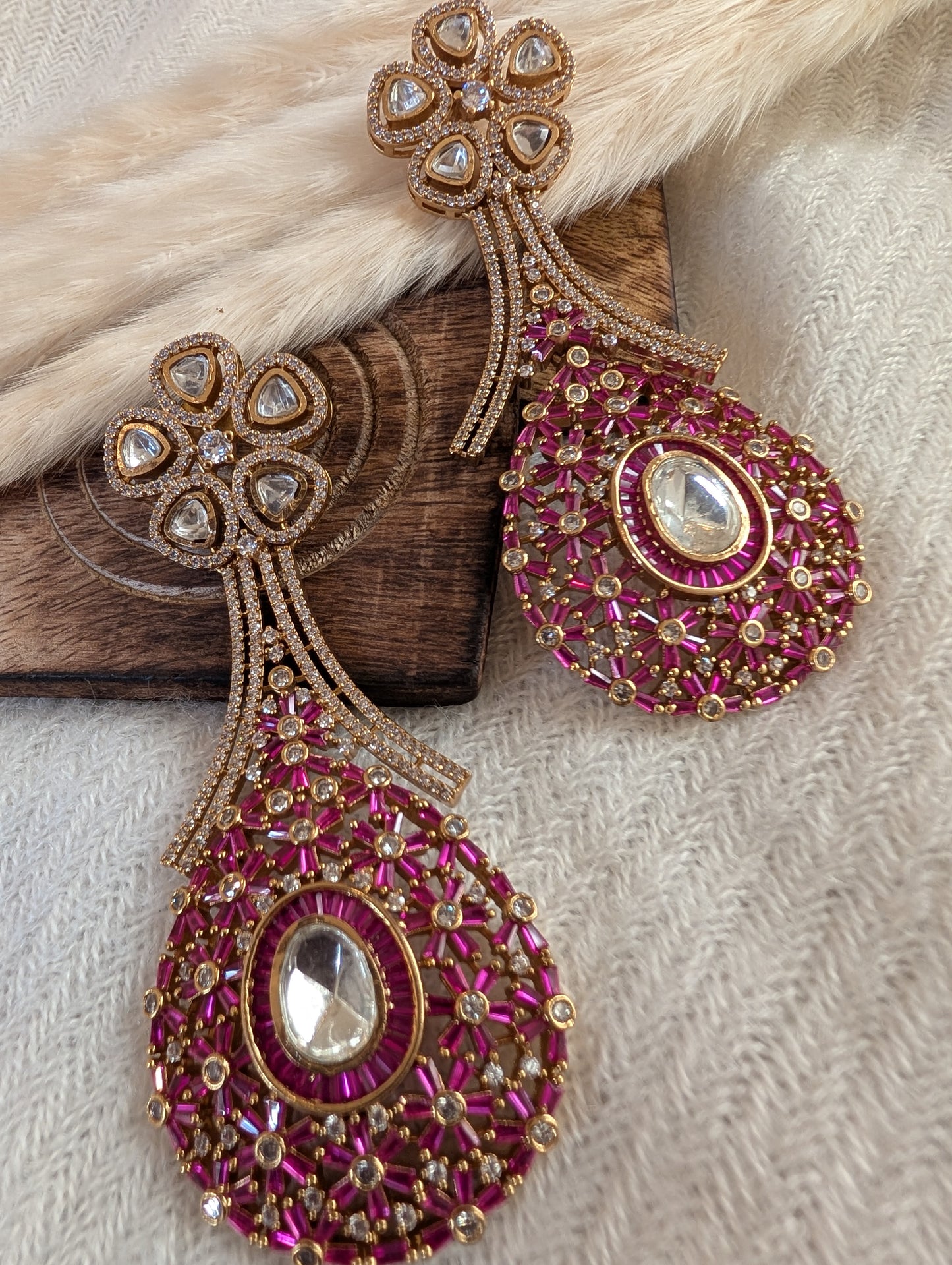 Amaya Ruby Chandelier Earrings