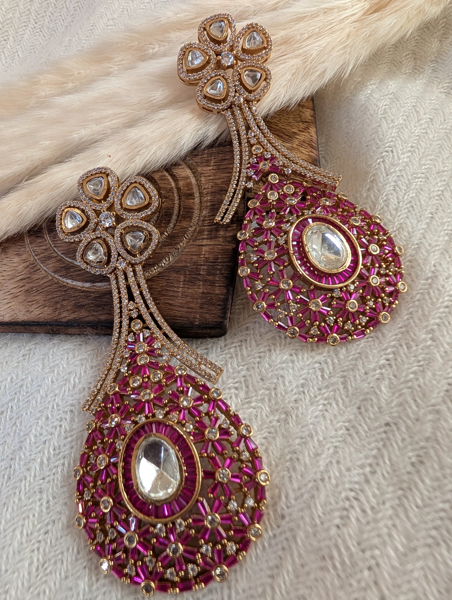 Amaya Ruby Chandelier Earrings