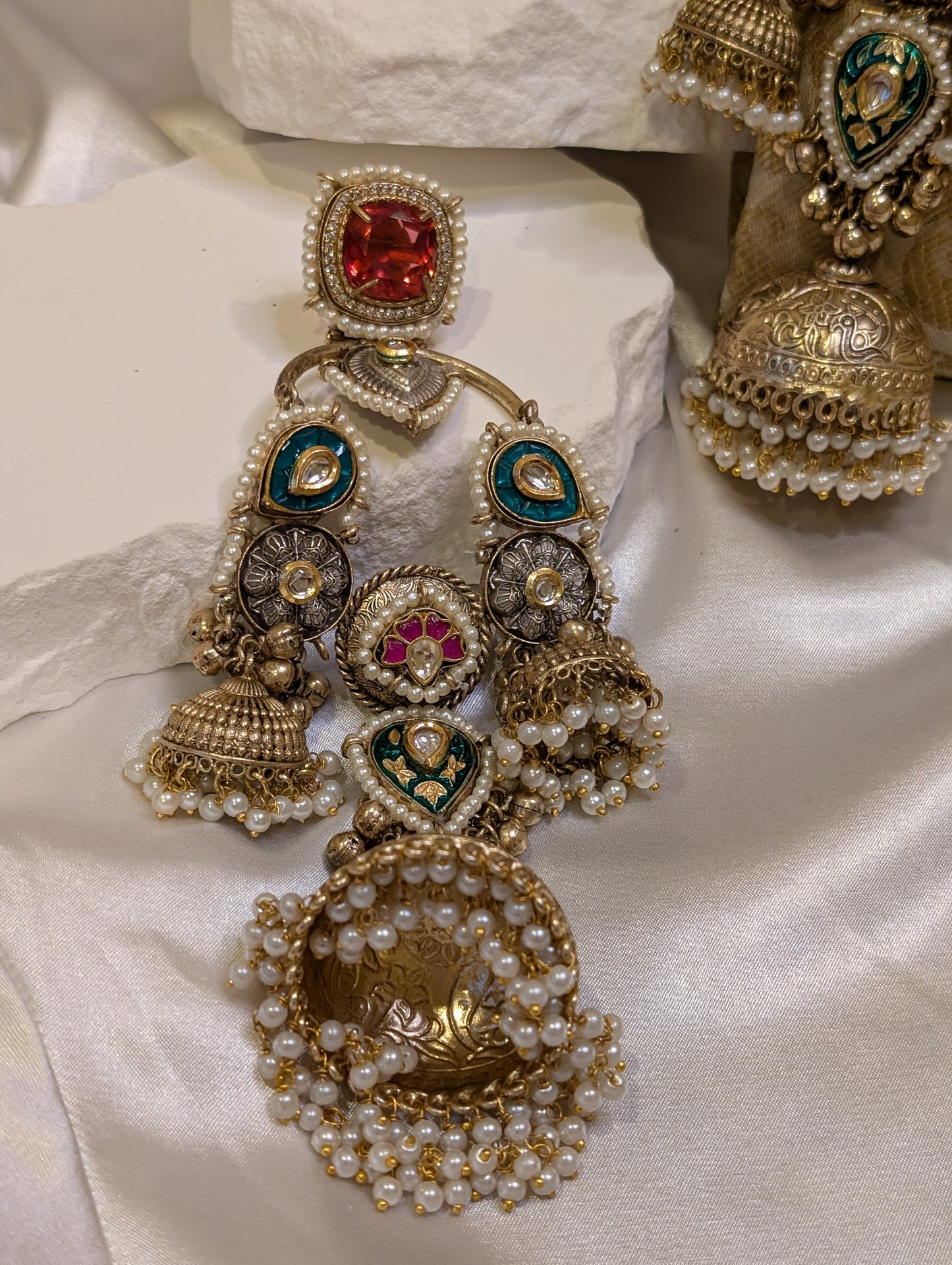 Majestic Meenakari Splendor Earrings