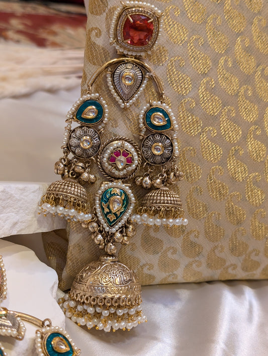 Majestic Meenakari Splendor Earrings