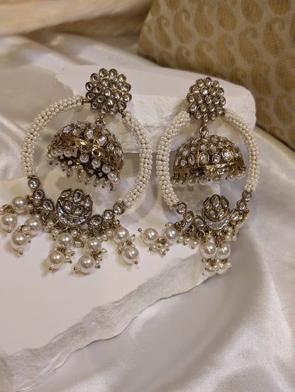 Sky Polki Jhumka Earrings