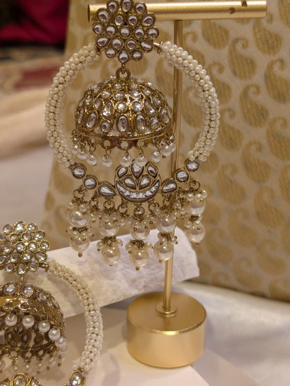Sky Polki Jhumka Earrings