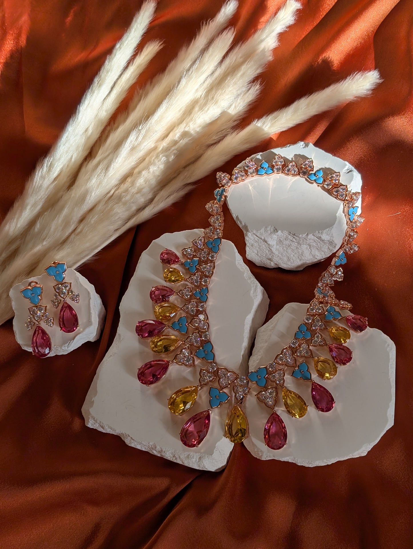 Imperial Bloom Symphony Necklace Set