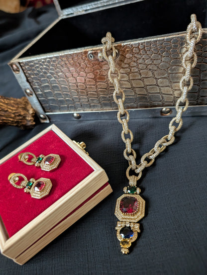 Crimson Crown Ensemble Necklace